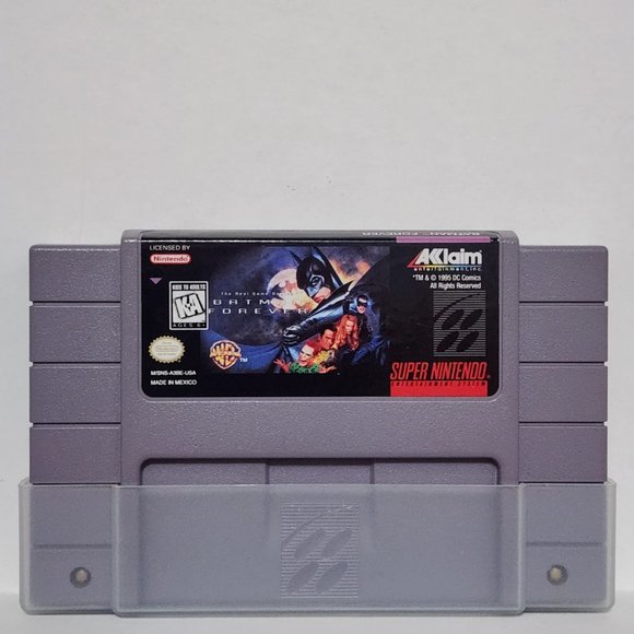 Batman Forever (Super Nintendo SNES, 1995) Game Cartridge + OEM SNES Dust Cover - Picture 3 of 5